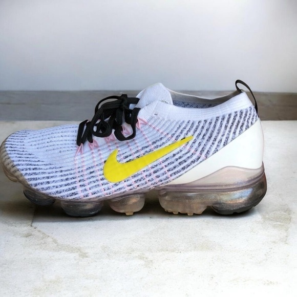 Nike Air VaporMax Flyknit 3 'White Dynamic Yellow' AJ6900-103 size 9.5 - Picture 2 of 16